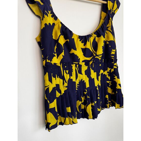 Moschino Cheap & Chic Silk Pleated Peplum Top Size 10 - Picture 2 of 7